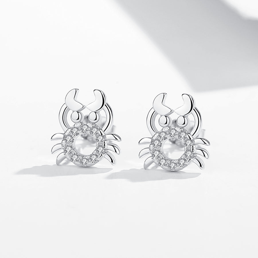 GE3027 925 Sterling Silver Crab Stud Earring