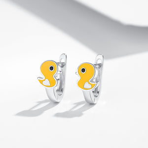 GE3043 925 Silver Yellow Duck Stud Earring