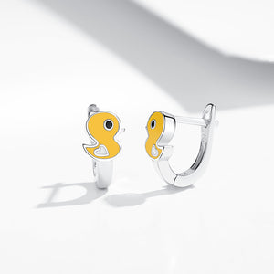 GE3043 925 Silver Yellow Duck Stud Earring