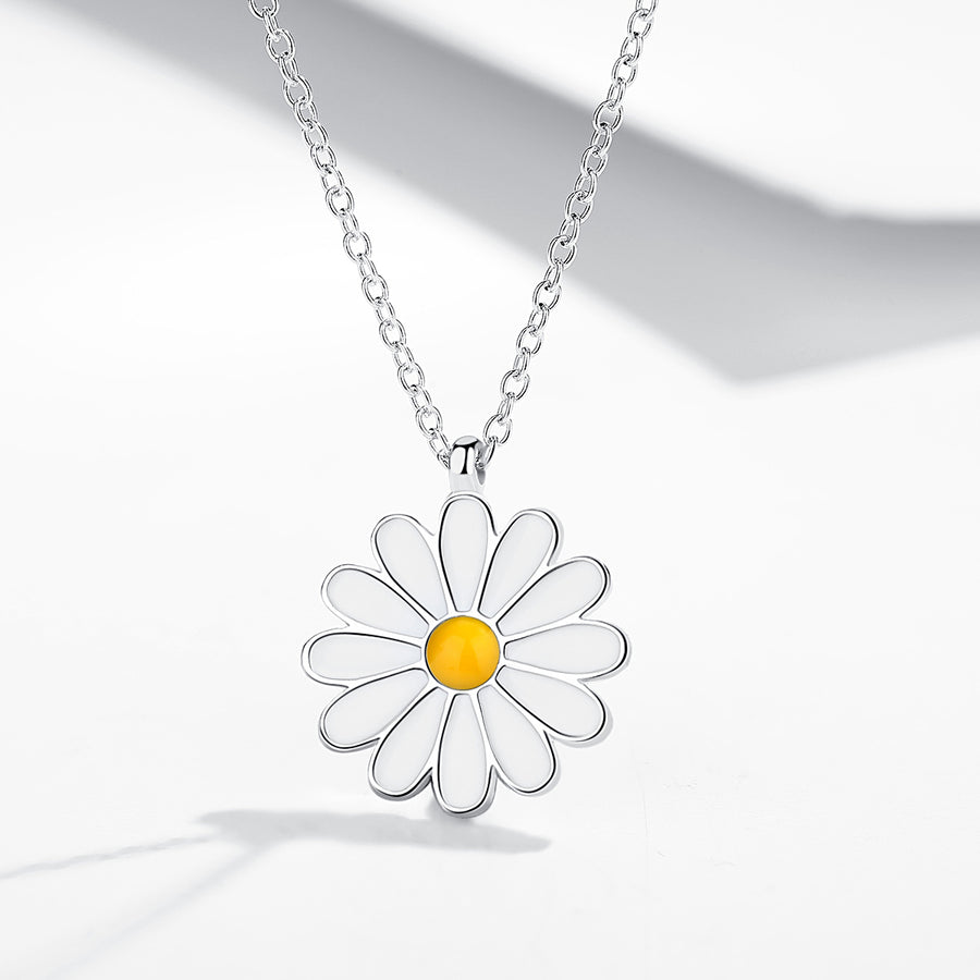GX1041 925 Sterling Silver Fashion Daisy Necklace