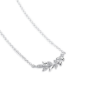 GX1044  925 Sterling Silver Leaves Pendant Necklace