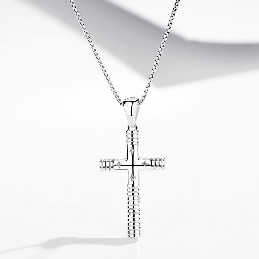 GX1061 925 Sterling Silver Shape Cross Necklace