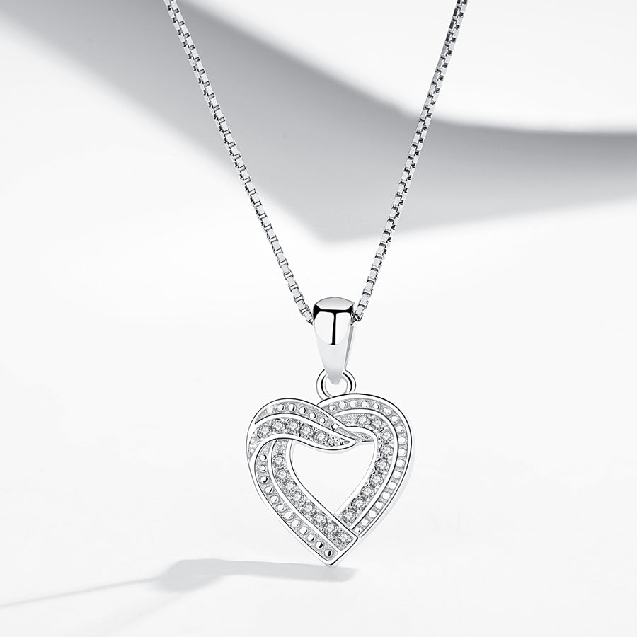 GX1062 925 Sterling Silver Heart Pendant Necklace