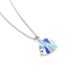 GX1068 925 Sterling Silver Tropical Fish Pendant Necklace