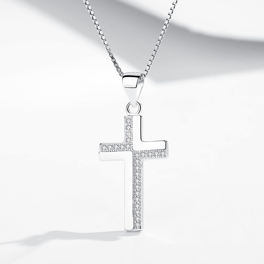 GX1075 925 Sterling Silver Cross Pendant Necklace