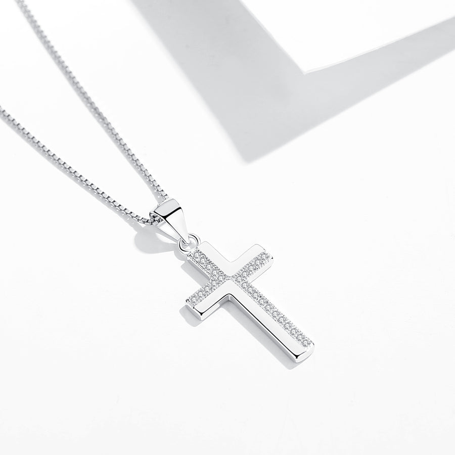 GX1075 925 Sterling Silver Cross Pendant Necklace