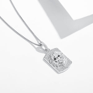 GX1085 925 Sterling Silver Rectangle Pendant Necklace