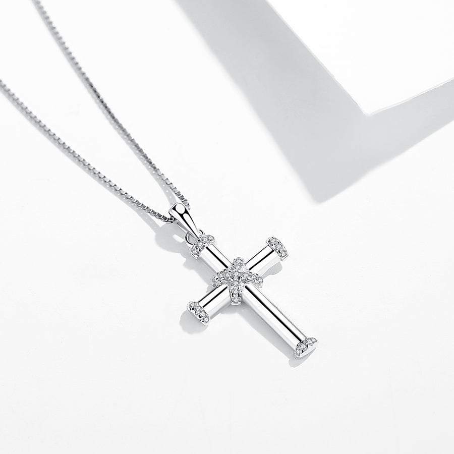 GX1089 925 Sterling Silver Cross Pendant Necklace