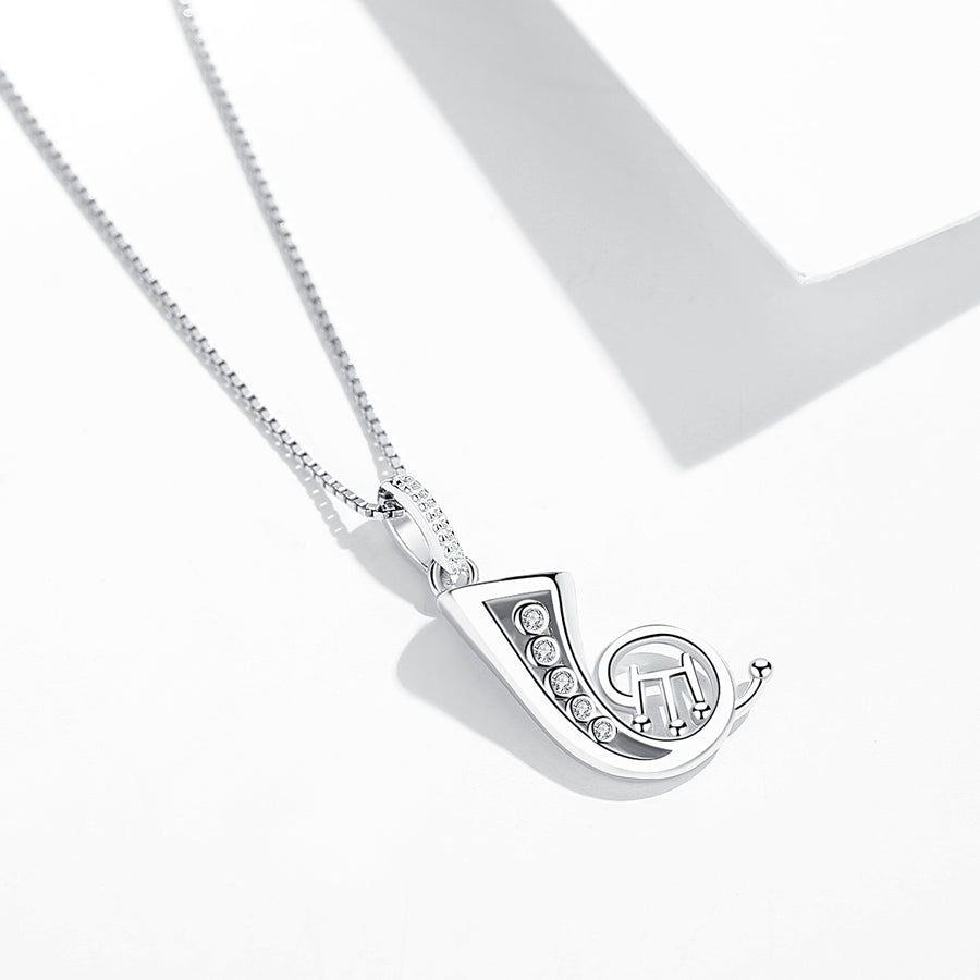 GX1093 925 Sterling Silver Saxophone Pendant Necklace