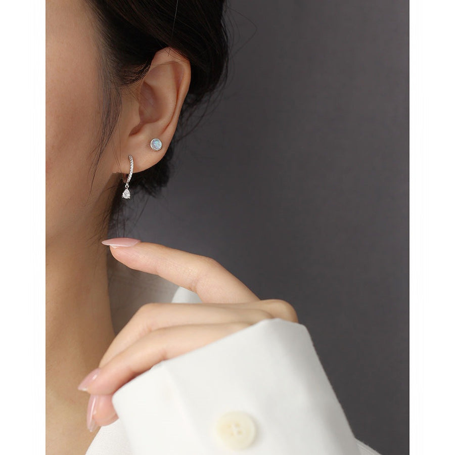 YHE0474 Mini Moonstone Agate Turquoise Stud Earrings