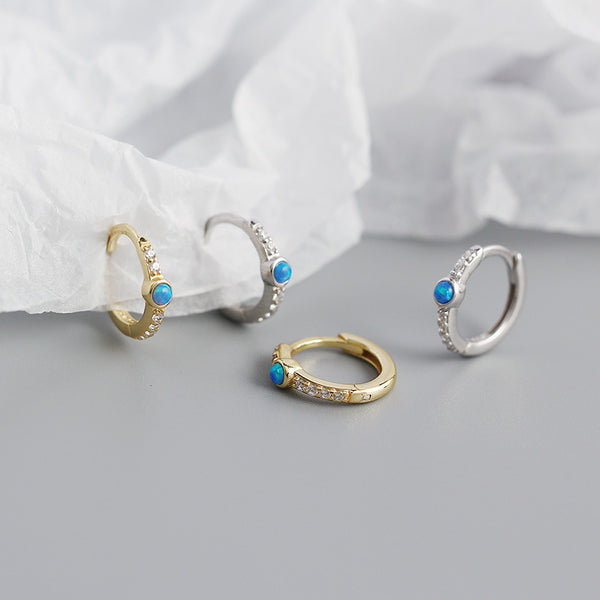 YHE0339 925 Sterling Silver Pave Cubic Zirconia Hoop Earring