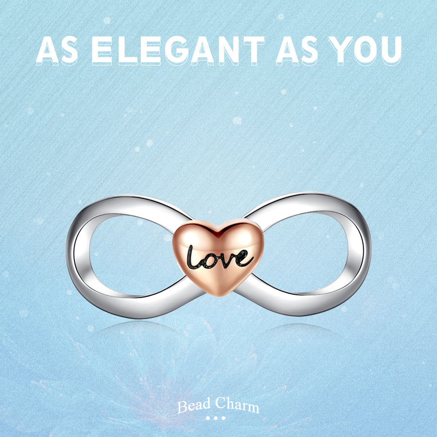 PY1921 925 Sterling Silver infinity love charm bead