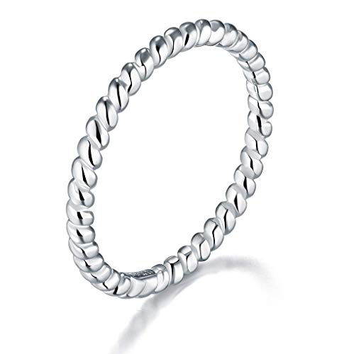 GJ4092 925 Sterling Silver Twist Minimalist Ring For Women