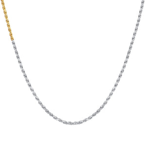 FX0884 925 Sterling Silver Mixed Color Rope Chain Necklace