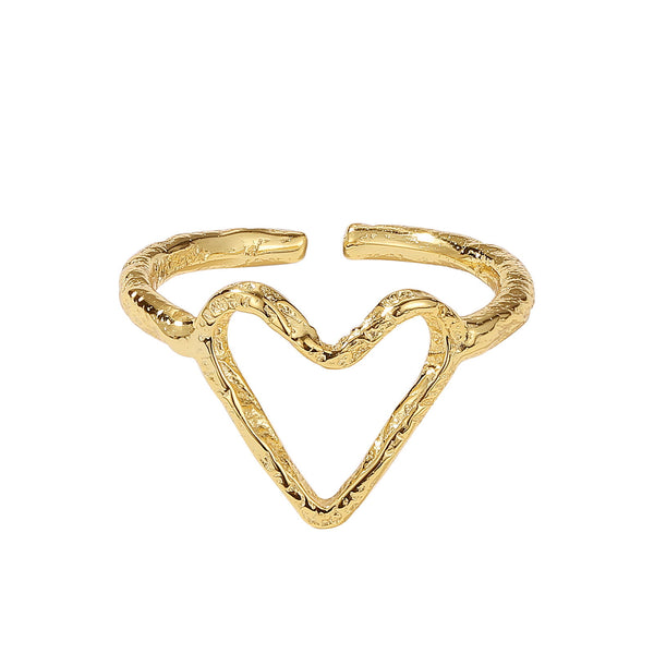 TYJ0304 925 Sterling Silver Heart Adjustable Ring