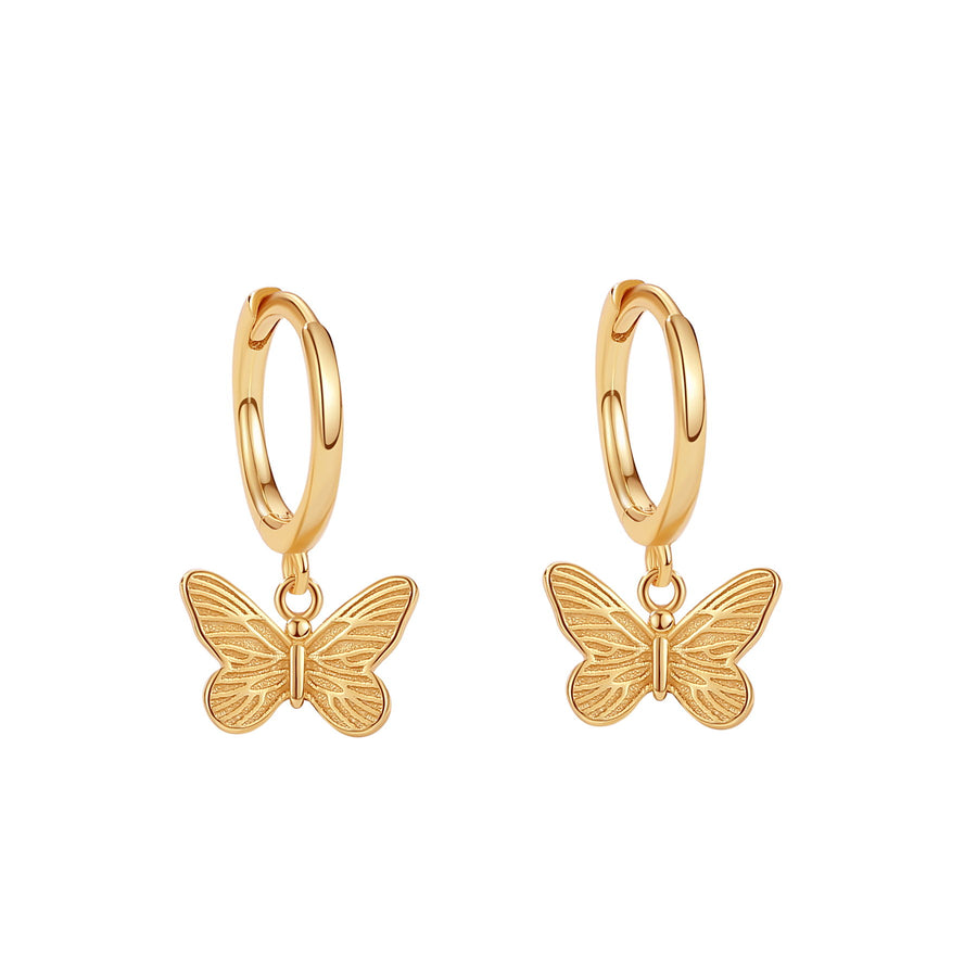 YHE0450 925 Sterling Silver Women Butterfly Dangle Earrings
