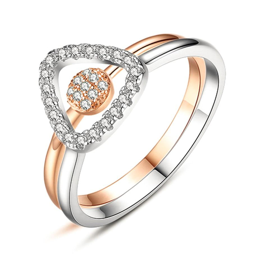 YJ1246 925 Sterling Silver Double Love Combination Ring Set