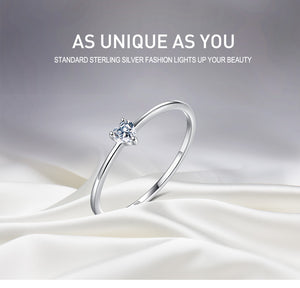 YJ1279 925 Sterling Silver Heart Ring with Sparking CZ