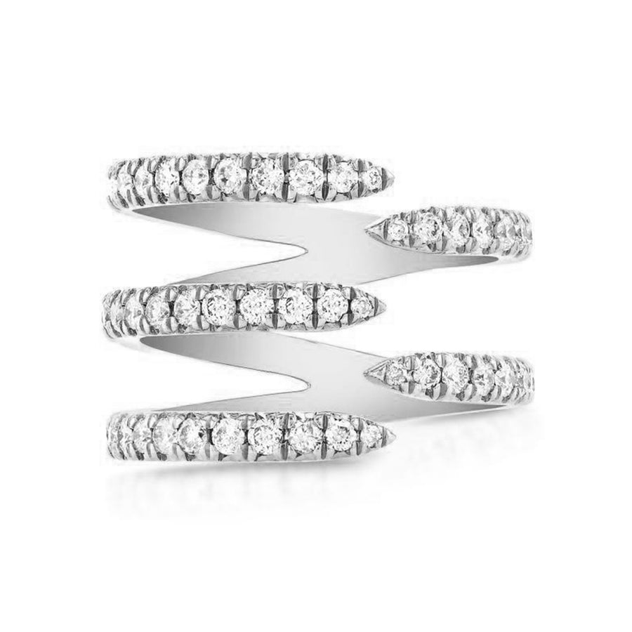 FJ0406 925 Sterling Silver Cubic Zircon Claw Ring