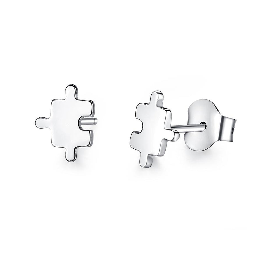 YE3174 925 Sterling Silver Game Puzzle Stud Earrings