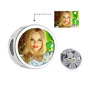 XPPY1065 925 Sterling Silver Beautiful Flower Daisy Charm with Photo