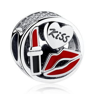 PY1439 925 Sterling Silver My Hot Girl Glamour Kiss Charm