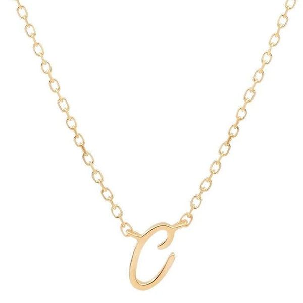 FX0542 925 Sterling Silver Letter Pendant Necklace