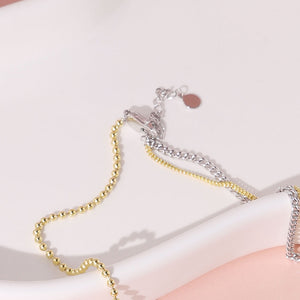 FX0886 925 Sterlig Silver Mixed  Layer Link Chain Necklaces