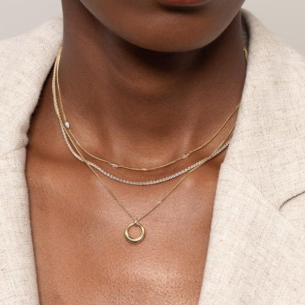 FX0920 925 Sterling Silver Marquis Set Cubic Zirconia Rope Necklace