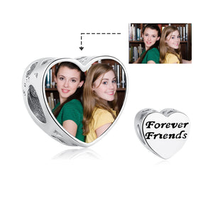 XPPY1064 925 Sterling Silver Forever Friends Charm With Photo