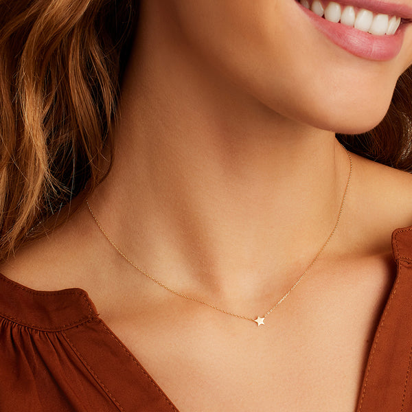 FX0917 925 Sterling Silver Simple Star Pendant Necklace For Women