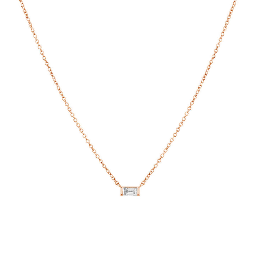 FX0314 925 Sterling Silver Rectangular Diamond Necklace