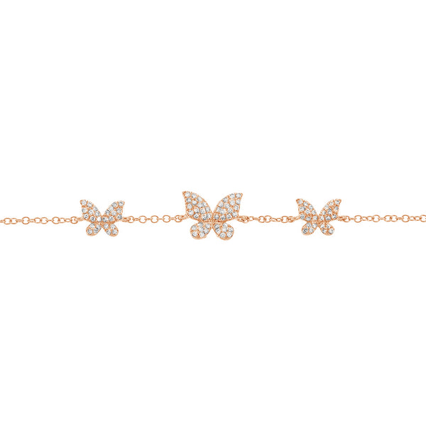 FS0077 925 Sterling Silver Butterfly Zircon Bracelet
