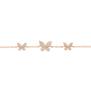 FS0077 925 Sterling Silver Butterfly Zircon Bracelet