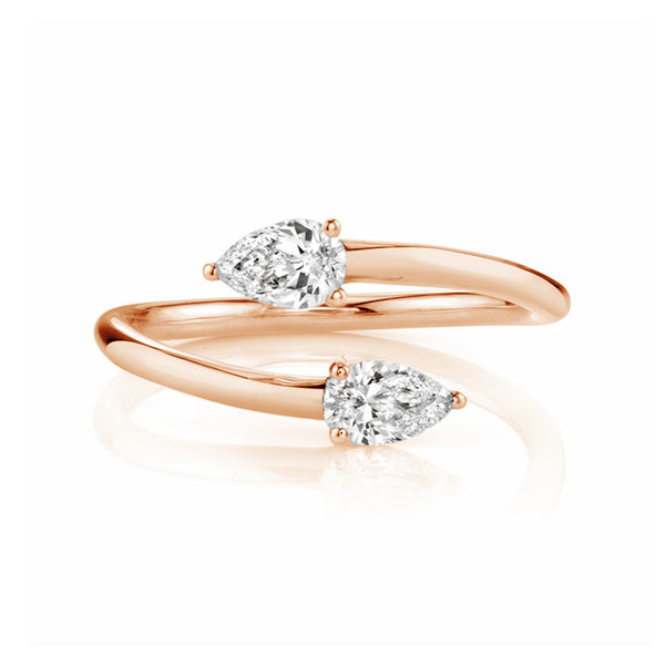 FJ0388 925 Sterling Silver Pear Zircon Claw Ring