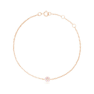 FS0229 925 Sterling Silver Pink Sapphire Flower Bracelet