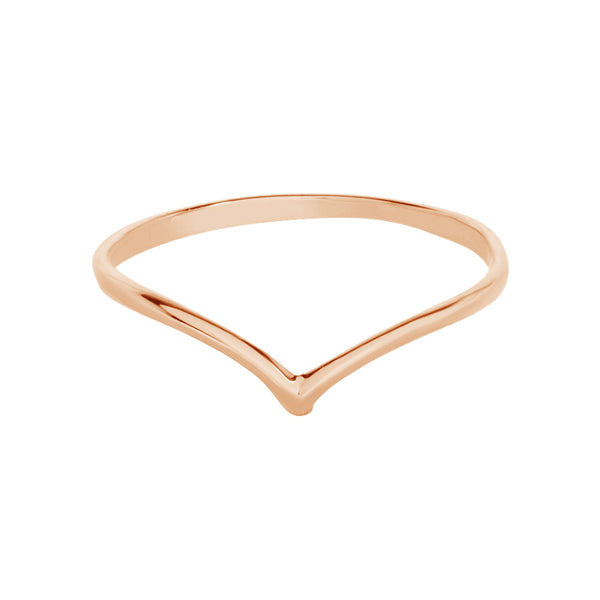 FJ0665 925 Sterling Silver Gold V Band Ring