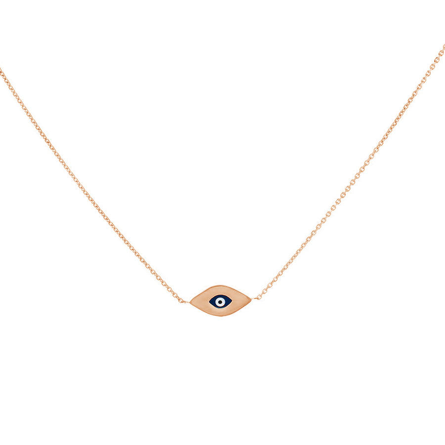 FX0711 925 Sterling Silver Enamel Blue Eye Necklace