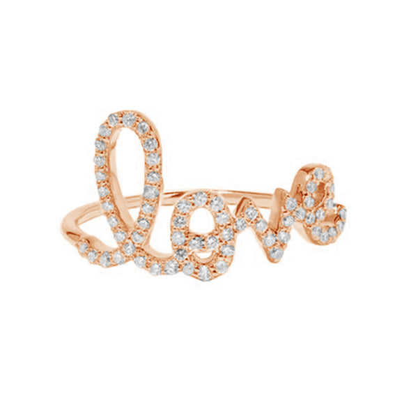 FJ0464 925 Sterling Silver Gold Cubic Zircon Love Ring