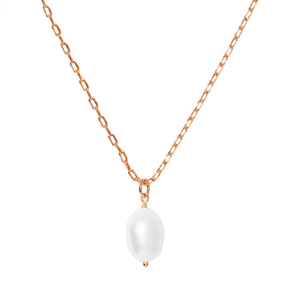 FX0362 925 Sterling Silver Pearl Drop Necklace