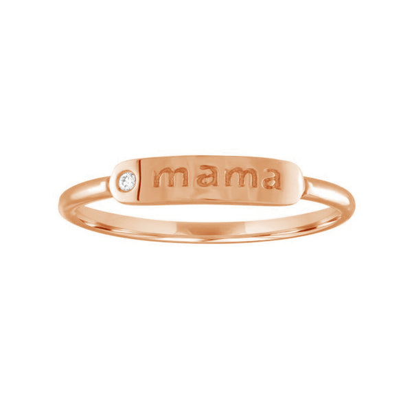 FJ0399 925 Sterling Silver MaMa Carved Signet Ring