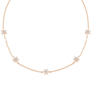 FX0578 925 Sterling Silver Multi-Flower Necklace