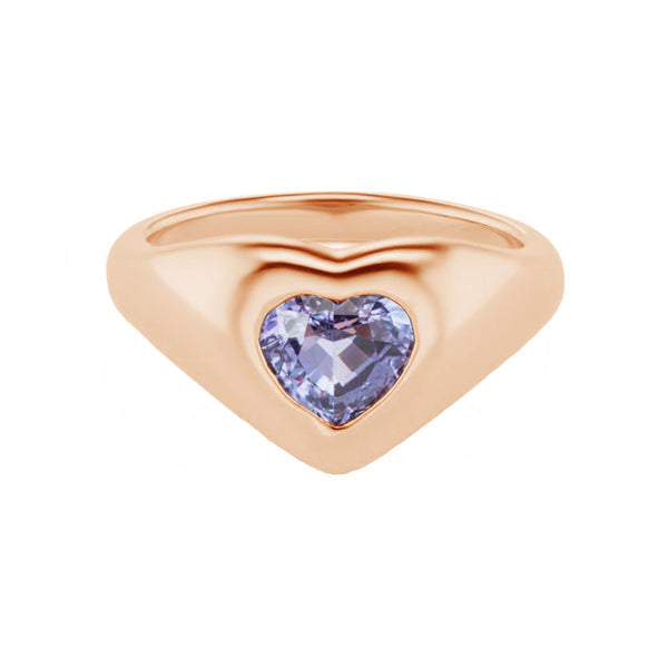 FJ0393 925 Sterling Silver Blue Zircon Heart Ring