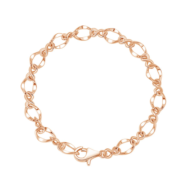 FS0297 925 Sterling Silver Large Figure Eight Link Bracelet