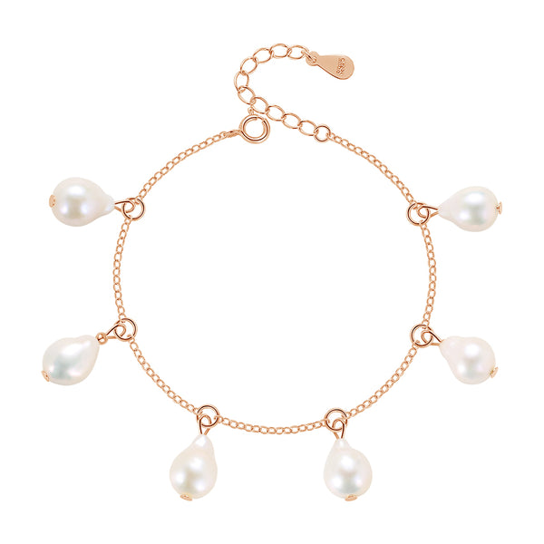 FS0239 925 Sterling Silver Fraeshwater Pearl Bracelets