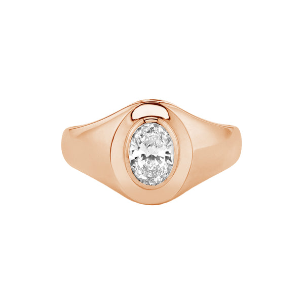 FJ0796 925 Sterling Silver Cubic Zirconia Signet Ring