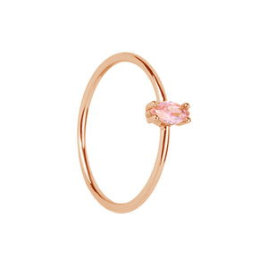 FJ0693 925 Sterling Silver Pink Zircon Band Ring