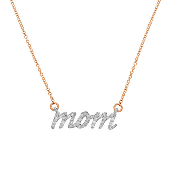 FX0490 925 Sterling Silver Mom Pendant Necklace