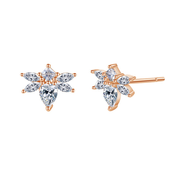 FE1863 925 Sterling Silver Firefly CZ Stud Earring