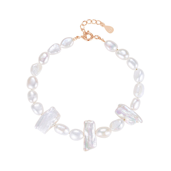 FS0255 925 Sterling Silver Natural Pearl Bracelets